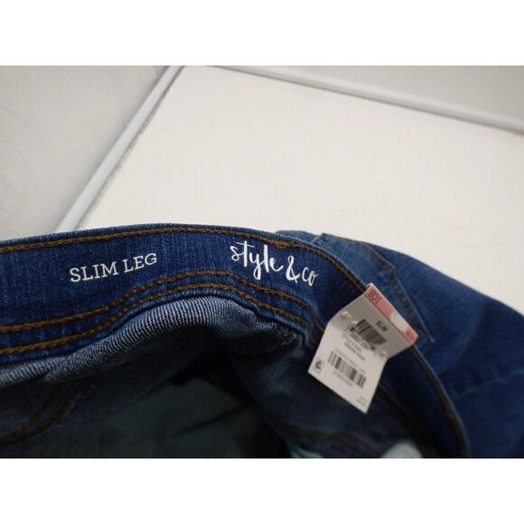 Stye& Co Hi Rise Slim-Leg curvy Fit Jeans, Short, 10S, Vernona Wash - Picture 10 of 10